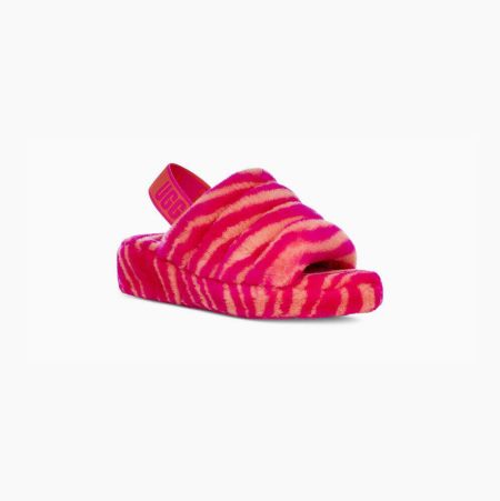 UGG Fluff Yeah Zebra - Badesandaler Dame - Rosa (NO-L068)